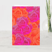 OrangePink Floral Rose Abstrakt QR Code Wedding Einladung (Rückseite)