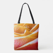 Orangepinkfarbene Rosen-Tasche Tasche (Rückseite)