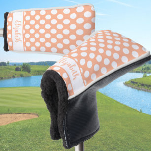 Orangepunkt-Golfkopfabdeckung mit individuellem Na Golf Headcover