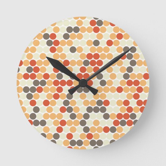 Orangepunkte Runde Wanduhr (Vorderseite)