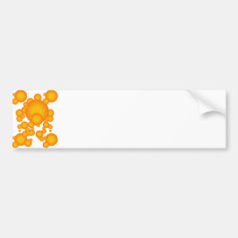 Oranger 70er stylt Kreise wie Blasen Autoaufkleber