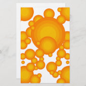 Oranger 70er stylt Kreise wie Blasen Briefpapier (Vorne/Hinten)