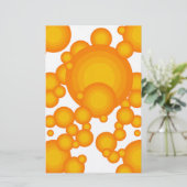 Oranger 70er stylt Kreise wie Blasen Briefpapier (Stehend Vorderseite)