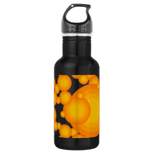 Oranger 70er stylt Kreise wie Blasen Edelstahlflasche
