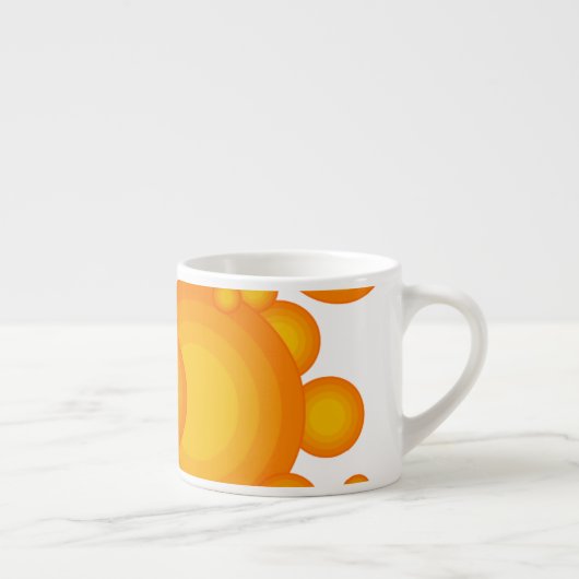 Oranger 70er stylt Kreise wie Blasen Espressotasse (Rechts)