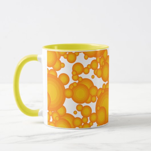 Oranger 70s styling circles like bubbles coffee mu tasse (Links)