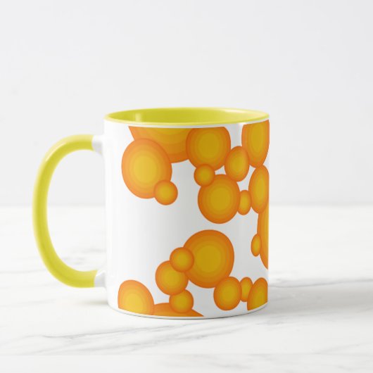 Oranger 70s styling circles like bubbles coffee mu tasse (Links)