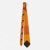 Oranger Art Deco Schlips Krawatte (Rückseite)