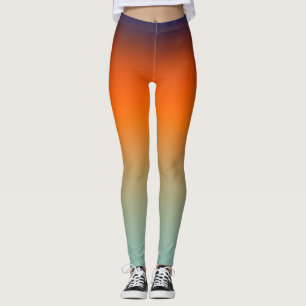 Oranger bis Mintfarbener Farbverlauf Vibranter Omb Leggings