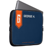 Oranger blauer Laptop-Hülle für Männer Laptopschutzhülle (Vorne Rechts)