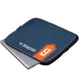 Oranger blauer Laptop-Hülle für Männer Laptopschutzhülle (Vorne Knopf)