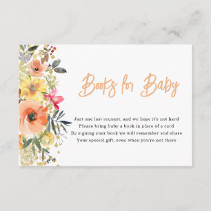 Oranger Blumenbücher für Baby  Begleitkarte