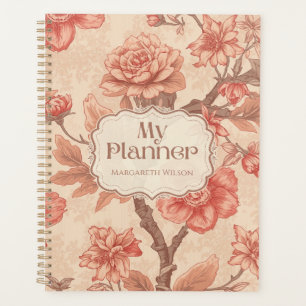 Oranger Blumenkalender-Planer-Studentennotizbuch Planer