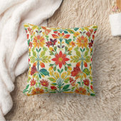 oranger Blumenprint Kissen (Decke)