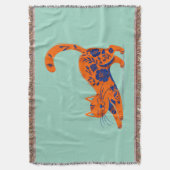 Oranger Blumiger Kater Decke (Vorderseite Vertikal)