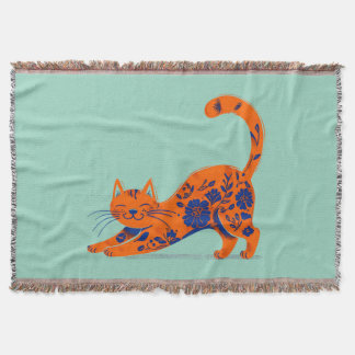 Oranger Blumiger Kater Decke