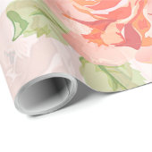 Oranger Blumrose Blumenverpackungspapier Geschenkpapier (Rolleneckpunkt)