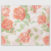 Oranger Blumrose Blumenverpackungspapier Geschenkpapier (Flach)
