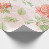 Oranger Blumrose Blumenverpackungspapier Geschenkpapier (Ecke)