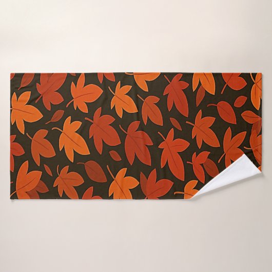 Oranger Boho-Herbstlaub Badehandtuch (Badehandtuch)
