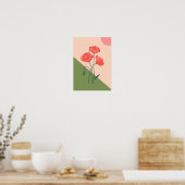 Oranger botanischer Kunstdruck Mohnblume Poster (Küche)