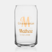 Oranger Brautführer-Name Buchstabe Datum männlich  Dosenglas (Rückseite)