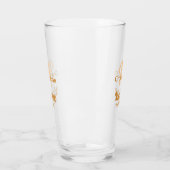 Oranger Brautführer-Name Buchstabe Datum männlich  Glas (Links)