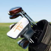 Oranger Brautführer-Name Buchstabe Datum männlich Golf Headcover (In Situ)