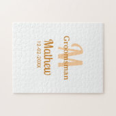 Oranger Brautführer-Name Buchstabe Datum männlich  Puzzle (Horizontal)