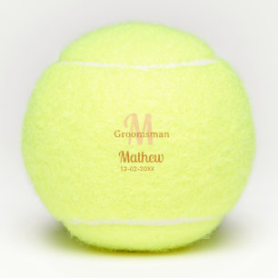 Oranger Brautführer-Name Buchstabe Datum männlich  Tennisbälle