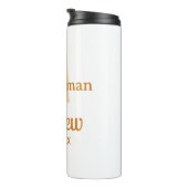 Oranger Brautführer-Name Buchstabe Datum männlich  Thermosbecher (Nach rechts gedreht)