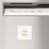 Oranger Brautführer-Name Buchstabe Datum männliche Magnet (In Situ (Geschirrspüler))