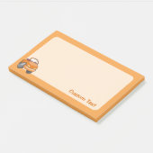 Oranger Cartoon-Auto Post-it Klebezettel (angewinkelt)