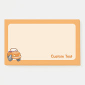 Oranger Cartoon-Auto Post-it Klebezettel (Vorderseite)