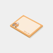 Oranger Cartoon-Auto Post-it Klebezettel (angewinkelt)