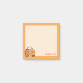 Oranger Cartoon-Auto Post-it Klebezettel (Vorderseite)