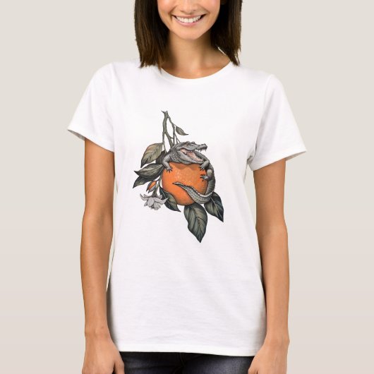 Oranger Croco T-Shirt (Vorderseite)