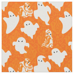 oranger Damast Geist Halloween paranormal Stoff