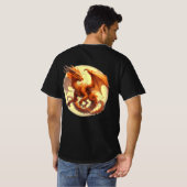 Oranger Drache T-Shirt (Schwarz voll)