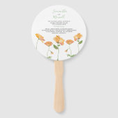 Oranger Fächer mit floralem Hochzeitsprogramm (Vorderseite)