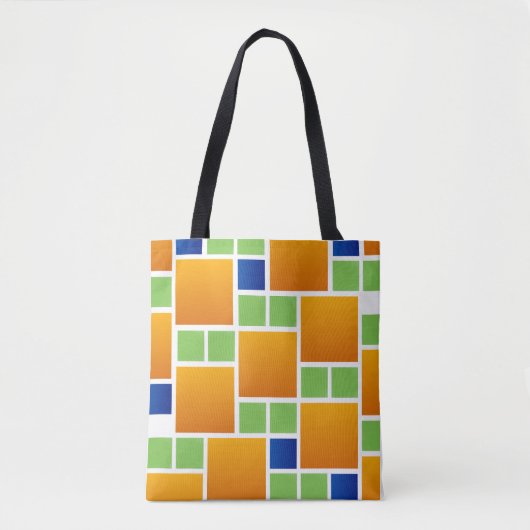 Oranger Farbverlauf Quadrate Tasche (Vorderseite)