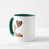 Oranger Fuchs mit Herz Tasse (Vorderseite Links)