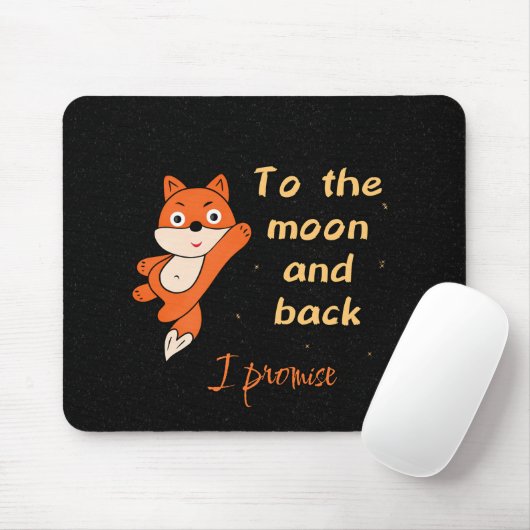 Oranger Fuchs mit Mond Mousepad (Mit Mouse)