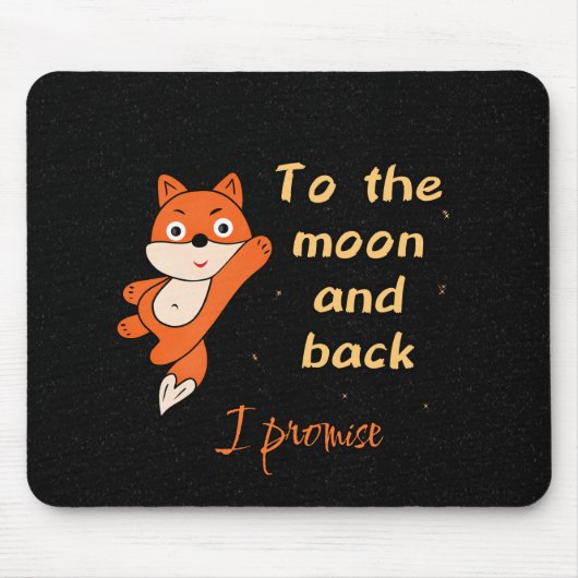 Oranger Fuchs mit Mond Mousepad (Vorne)