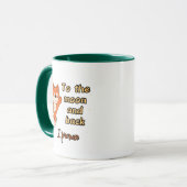 Oranger Fuchs mit Mond Tasse (Vorderseite Links)