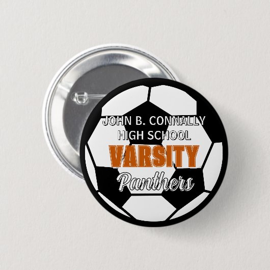 Oranger Fußball-Schulmannschaft-Trikot Benutzerdef Button (Vorne & Hinten)