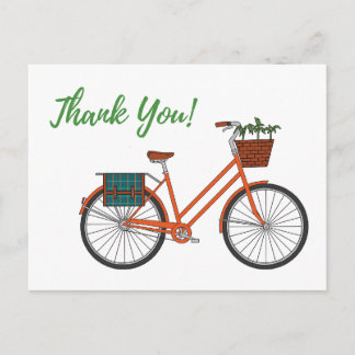 Oranger Garten Fahrrad Danke Postkarte
