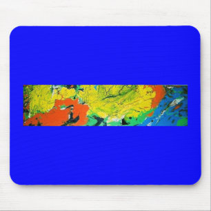 Oranger Gator mit gelber Afro-Frisur Mousepad
