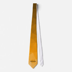 Oranger Geometrie-Mesh-Muster-Monogramm Krawatte