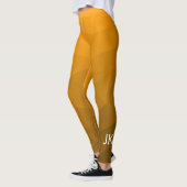 Oranger geometrischer Maschenmuster-Monogramm Leggings (Links)